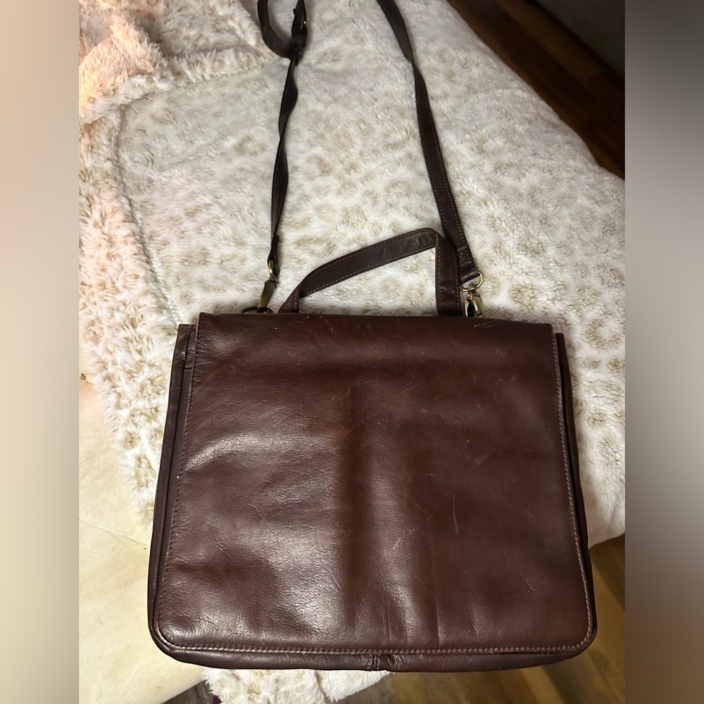 Boulder Ridge Full Grain Cowhide Crossbody Brown Leather